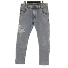 ディーゼル DIESEL KROOLEY デニム パンツ ジーンズ ダメージ加工 28 ライトインディゴ 251111E