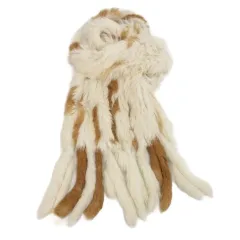 ボッシュ BOSCH ラビット ファー ストール マフラー フリンジ ホワイト ブラウン 251106E