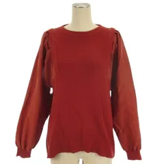 ルーニィ LOUNIE ボリュームスリーブ 切替 ニット セーター レッド系 F ■GY43