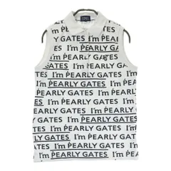 サイズ：1 PEARLY GATES パーリーゲイツ  ノースリーブポロシャツ ロゴボーダー柄 ホワイト系 [240101600150] ゴルフウェア レディース ストスト