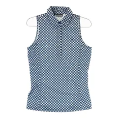 サイズ：S J.LINDEBERG ジェイリンドバーグ  ノースリーブポロシャツ チェック柄 ブラック系 [240101632733] ゴルフウェア レディース ストスト