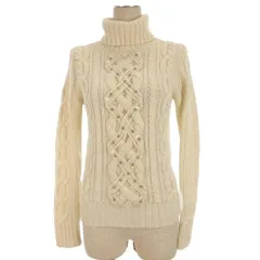 ビアッジョブルー Viaggio Blu ケーブル タートルネック ニット 長袖 セーター 2 アイボリー 260108E