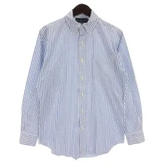 ラルフローレン RALPH LAUREN シャツ 長袖 ストライプ ボタンダウン コットン ブルー ホワイト M