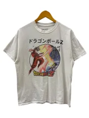 古着 ドラゴンボールZ DRAGON BALL アニメTシャツ プリント 海外オフィシャル 孫悟空 ベジータ L ホワイト メンズ/078