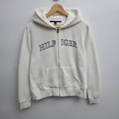 L トミーヒルフィガー 白 ジップアップ