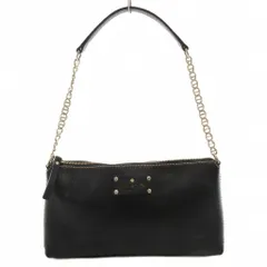 ケイトスペード KATE SPADE ショルダーバッグ 肩掛け レザー 黒 ブラック ロゴプレート /FF ■GY99