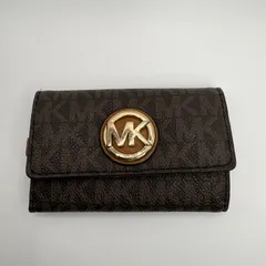 MICHAEL KORS マイケルコース 6連キーケース ブラウン MK ロゴ 総柄 リング付き