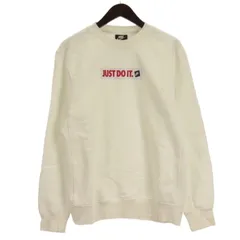 ナイキ NIKE プリント トレーナー スウェット プルオーバー 裏起毛 ホワイト S