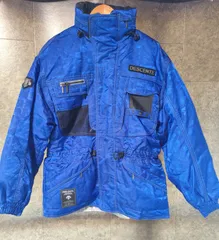 激レア 90s デサント ダウンジャケット ブルー L 総柄 ジャガード DESCENTE ヴィンテージ スキーウェア 紺 青 00s y2k テック ストリート アーカイブ ブルゾン ジャンパー 中綿 ダウン 85% 希少 レトロ スポーツ 日本製 メイデン
