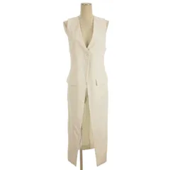 ザラ ZARA ロング ベスト ジレ ホワイト XS ■FF