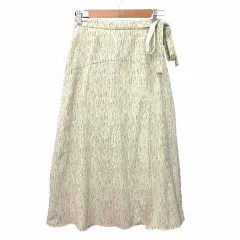 スナイデル SNIDEL フレアスカート ロング 総柄 0 XS アイボリー 白 ホワイト 黄緑 ライトグリーン /YK