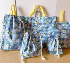 【匿名配送】ハンドメイド　入園入学5点セットNO.138 マーガレット柄