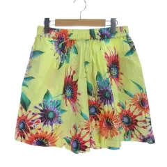 エムエスジーエム MSGM 花柄 ショート パンツ イージー コットン 40 イエロー ■TC