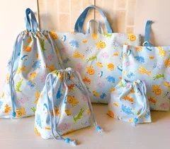 【匿名配送】ハンドメイド　入園入学5点セットNO.220 動物柄