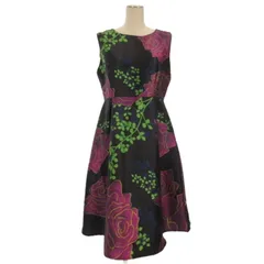 cawaii タグ付き ノースリーブ ワンピース 花柄 ブラック系 ■GY12