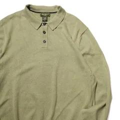 00's オーストラリア製 エディーバウアー コットン ポロニット セーター 薄緑系 (XL) ペールグリーン ポロセーター 無地 旧タグ オールド アメリカ古着 USED ビンテージ ヴィンテージのサムネイル