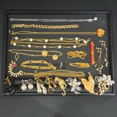 ⑧遺品整理 メッキアクセサリー アクセサリーおまとめ ネックレス ブレスレット  ブローチ イヤリング