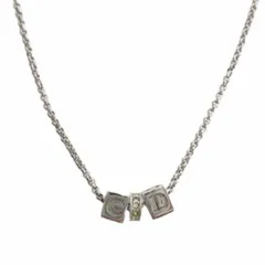 クリスチャンディオール Christian Dior キューブ CDロゴ ネックレス シルバーカラー