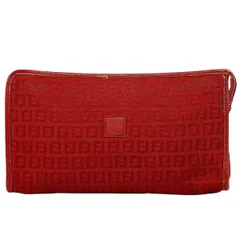 本物 フェンディ FENDI ズッキーノ クラッチバッグ セカンドバッグ キャンバス レッド Zucchino バッグ 中古・のサムネイル