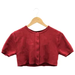 AMOMENTO (アモーメント) crop button cardigan set クロップ ボタン カーディガン セット レッド FREE
