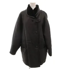 ノーブランド THE ORIGINAL SHEARLING COAT ムートンコート ジャケット レザー ショート 黒 ブラック /FF ■GY47