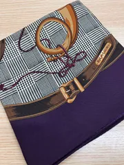 【シルク100%】Ralph Lauren ラルフローレン スカーフ 乗馬柄 紫