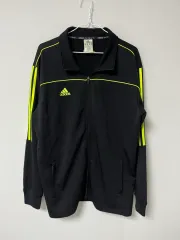 アディダス ブラック/蛍光 3本線 トラックジャージ XXL
