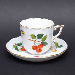 オールドマイセン 五つ花 金彩 カップ＆ソーサー ボタン剣 Meissen #2 