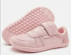 【HOBIBEAR】ホビベアー キッズ スニーカー(21.5cm) ピンク ボーイズ ガールズ レトロ ミニマム 子ども靴 ガールズ シューズ 通気性 メッシュ ベルクロ マジックテープ 幼稚園 保育園 小学校 運動会 お洒落 かわいい