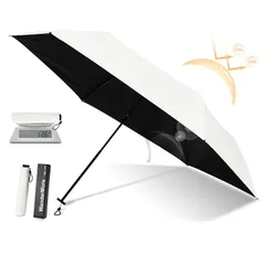 [WanderMore]日傘 折りたたみ傘 uvカット 100 完全遮光 遮熱 晴雨兼用傘 超軽量 おりたたみ傘 126ｇ メンズ レディース 折り畳み傘 コンパクト 6本骨 撥水加工 雨傘 紫外線遮断 さんばりあ100 暑さ対策 梅雨対策 耐風撥水 人気 1