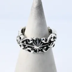 【研磨済】SAAD リング 10号 シルバー925 唐草 サード ピンキー