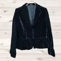 A1394 コムサイズム COMME CA ISM テーラードジャケット アウター(M) 黒 無地 レギュラーカラー