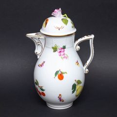 Y2783-2 マイセン スキャタードフラワー 花レリーフ コーヒーポット 