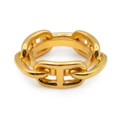 エルメス シェーヌダンクル Anneau de carre Regate レガート ルガテ ゴールド スカーフリング 箱付 HERMES（未使用　展示品）