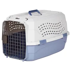 ベーシック ペットキャリー ダブルドア 小型犬・猫用 9kgまで Mサイズ 幅38 x 奥行58 x 高さ33cm グレーブルー 1