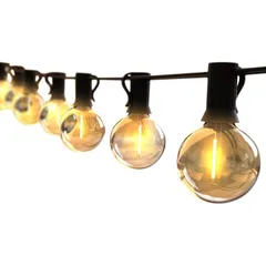 ストリングライト 防雨型 5.5m LED電球 12個 E12口金 G40 電球色 PC素材 破損しにくい 屋内/屋外照明 結婚式 クリスマス ガーデンライト 庭 祭り 商店街 1