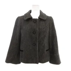 シンシアローリー CYNTHIA ROWLEY 美品 ジャケット ウール 2 チャコールグレー ラウンドカラー ベルスリーブ /NL ■ECF003のサムネイル