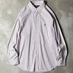 90s RALPH LAUREN ストライプ 長袖 ボタンダウン シャツ 17 1/2 / 90年代 オールド POLO ポロ ラルフローレン CLASSIC FIT