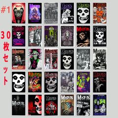 2 종류 미스 피츠 MISFITS 스티커 30 개 세트 씰 미니 포스터 서양 음악 락 밴드 록 밴드 빈티지 해외 유명 인사 해외 아티스트 패션 상품