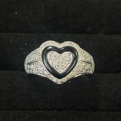 1557 天然ダイヤ0.42ct ハートモチーフリング - メルカリ
