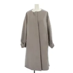 グリーンレーベルリラクシング ユナイテッドアローズ green label relaxing ノーカラーコート ウール 36 グレー /GP
