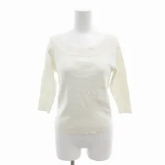 アプワイザーリッシェ Apuweiser-riche リブニット カットソー ボートネック 七分袖 白 ホワイト /FT