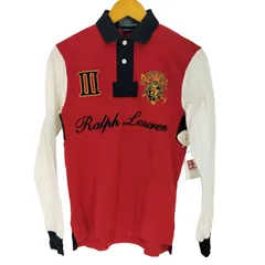 ポロバイラルフローレン Polo by RALPH LAUREN エンブレム 刺繍 デザイン L/S ポロシャツ メンズ import：XS 