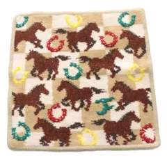 フェイラー スプリントホース タオルハンカチ 総柄 ベージュ 茶色