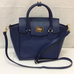ブルー バッグ☆ ゴールド金具 南京錠 本革 - メルカリ