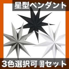 【3個セット】紙製星型ペンダントライト 3D立体ランタン 吊り下げ装飾 クリスマス/ホリデー/誕生日パーティーに最適 空間を華やかに彩るインテリアライト【ホワイトブラックグレーアソート】