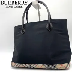 極美品✨BURBERRY BLUE LABEL バーバリーブルーレーベル　トートバッグ　ノバチェック　ナイロン　レザーハンドル　A4可　ブラック　黒