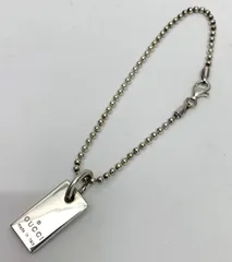 値下げ❗️GUCCIグッチ SV925　ボールチェーン プレート付きブレスレット 16㎝ シルバー