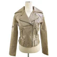 グースクラフト goosecraft ライダースジャケット ダブル ピッグスキン メタリックベージュ S