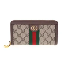 【中古】GUCCI グッチ オフィディア ジップアラウンドウォレット ラウンドファスナー 長財布 レディース メンズ 財布 ベージュ ブランド